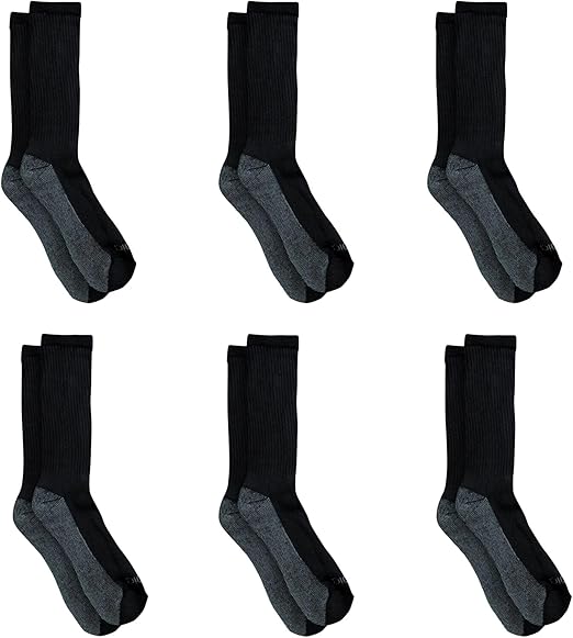 Men's Dri-Tech Original Moisture Control Crew Socks, Available in M-XXL (6, 12, 18 Pairs)