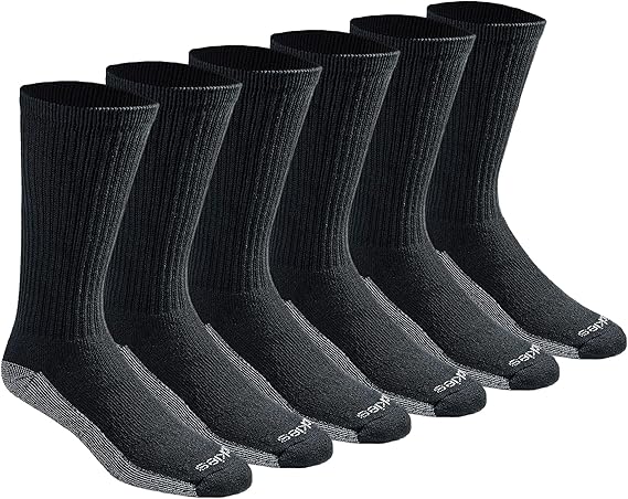 Men's Dri-Tech Original Moisture Control Crew Socks, Available in M-XXL (6, 12, 18 Pairs)